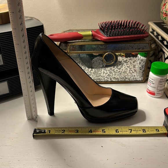 Black, Size 8 asymmetrical square toes Prada pumps - Picture 12 of 15